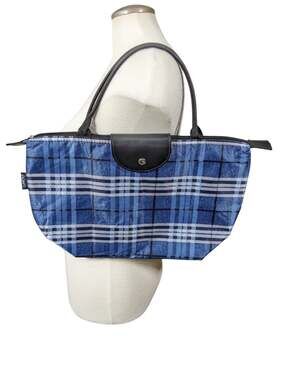 Lunch To Go Insulated Lunch Cooler Bag Tote Bag Office School Blue Plaid